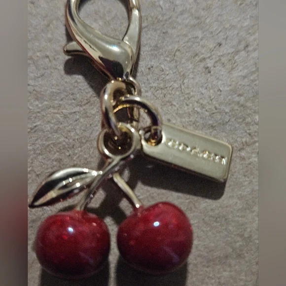 Mini Coach Cherry Red and Gold Keychain - Picture 2 of 5